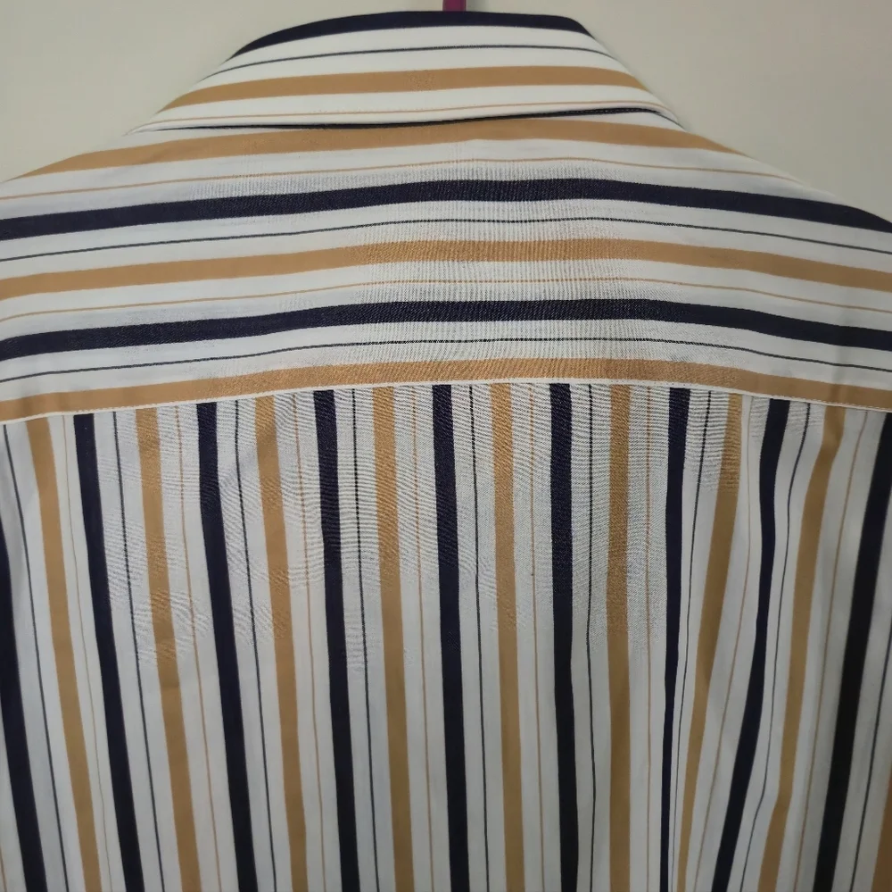Ingram XXL Men Striped Button Up Shirt Made In Italy Cotton Multicolour Stripe - Picture 9 of 11